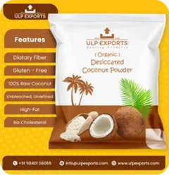 A white, powdery substance made from dried coconut meat, commonly used in baking and cooking.